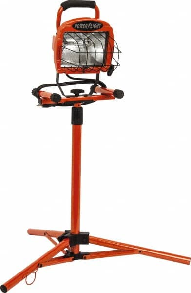 Southwire - 110 VAC, 500 Watt, Electric, Halogen Portable Tripod Work Light - 6' Cord, 1 Head, 66" High - Exact Tooling