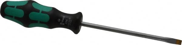 Wera - 230mm OAL Standard Slotted Screwdriver - Round Shank, Ergonomic Handle - Exact Tooling