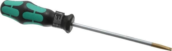 Wera - 223mm OAL Standard Slotted Screwdriver - Round Shank, Ergonomic Handle - Exact Tooling