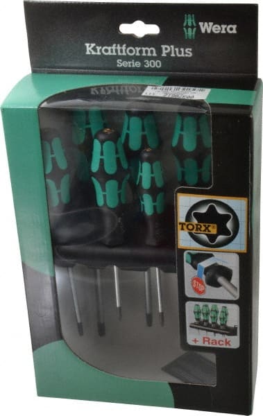 Wera - 6 Piece T10 to T40 Micro Handle Torx Driver Set - T10, T15, T20, T25, T30, T40 - Exact Tooling