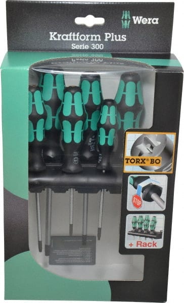 Wera - 6 Piece T10 to T40 Micro Handle Torx Driver Set - T10, T15, T20, T25, T30, T40 - Exact Tooling