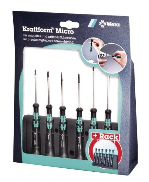 Wera - 6 Piece, 0.9 to 3mm Micro Hex Driver Set - Comes in Display Box - Exact Tooling