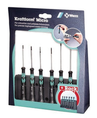 Wera - 6 Piece, 0.9 to 3mm Micro Hex Driver Set - Comes in Display Box - Exact Tooling