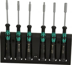 Wera - 6 Piece 2 to 5mm Electronic Nutdriver Set - Standard Shaft, Ergonomic Handle - Exact Tooling