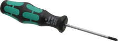 Wera - #0, 5-1/2" OAL, Standard Phillips Screwdriver - 2-3/8" Blade Length, Round Shank, Ergonomic Handle - Exact Tooling