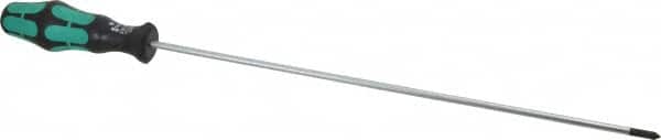 Wera - #1, 15-5/8" OAL, Standard Phillips Screwdriver - 12" Blade Length, Round Shank, Ergonomic Handle - Exact Tooling