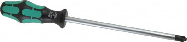 Wera - #4, 12-1/4" OAL, Standard Phillips Screwdriver - 8" Blade Length, Round Shank, Ergonomic Handle - Exact Tooling