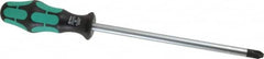 Wera - #4, 12-1/4" OAL, Standard Phillips Screwdriver - 8" Blade Length, Round Shank, Ergonomic Handle - Exact Tooling