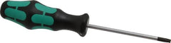 Wera - T25 Torx Driver - 4" Blade Length, 8-3/16" OAL, Ergonomic Handle - Exact Tooling