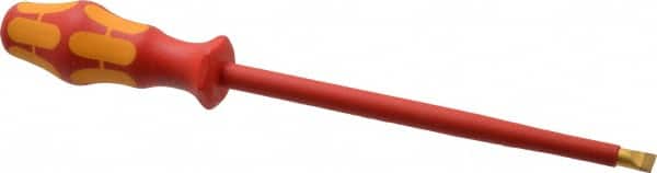 Wera - 312mm OAL Standard Slotted Screwdriver - Round Shank, Ergonomic Handle - Exact Tooling
