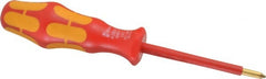 Wera - #1, 7" OAL, Insulated Phillips Screwdriver - 3-1/8" Blade Length, Round Shank, Ergonomic Handle - Exact Tooling