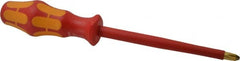 Wera - #3, 10-5/16" OAL, Insulated Phillips Screwdriver - 6" Blade Length, Round Shank, Ergonomic Handle - Exact Tooling