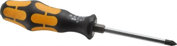Wera - #1, 6-1/2" OAL, Demolition Phillips Screwdriver - 3-1/8" Blade Length, Hexagon Shank, Ergonomic Handle - Exact Tooling