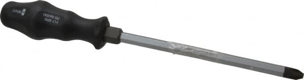 Wera - #4, 12-3/8" OAL, Demolition Phillips Screwdriver - 8" Blade Length, Hexagon Shank, Ergonomic Handle - Exact Tooling