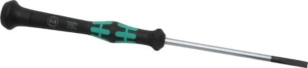 Wera - Electronic/Electrostatic Slotted Screwdriver - 80mm Blade Length, Round Shank, Ergonomic Handle - Exact Tooling