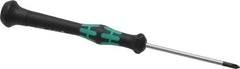 Wera - #0, 6-1/8" OAL, Electronic/Electrostatic Phillips Screwdriver - 2-3/8" Blade Length, Round Shank, Ergonomic Handle - Exact Tooling