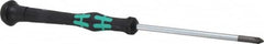 Wera - #1, 6-1/8" OAL, Electronic/Electrostatic Phillips Screwdriver - 3-1/8" Blade Length, Round Shank, Ergonomic Handle - Exact Tooling