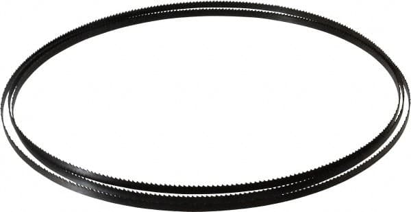 Starrett - 10 TPI, 7' 9" Long x 1/4" Wide x 0.025" Thick, Welded Band Saw Blade - Carbon Steel, Toothed Edge, Raker Tooth Set, Flexible Back, Contour Cutting - Exact Tooling