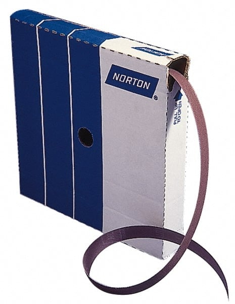 Norton - 1" x 50 Yd 180 Grit Aluminum Oxide Cloth Roll - Very Fine Grade, J Weighted Backing - Exact Tooling