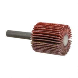 3M - 1" Diam x 1" Face Width, Fine Ceramic Alumina Coated Mounted Flap Wheel - 1/4" Shank Mount, 120 Grit, X Weighted Cloth Backing, 30,000 Max RPM - Exact Tooling