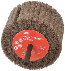 3M - 3" Diam x 1-3/4" Face Width, Medium Aluminum Oxide Nonwoven Mounted Flap Wheel - 1/4" Shank Mount, 8,500 Max RPM - Exact Tooling