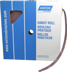 Norton - 1" x 50 Yd 50 Grit Aluminum Oxide Cloth Roll - Coarse Grade, J Weighted Backing - Exact Tooling