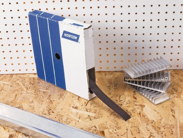 Norton - 50 Yards x 1-1/2" 3 Piece Roll Kit - 80, 120, 180 Grit, & Medium, Fine Grades - Exact Tooling