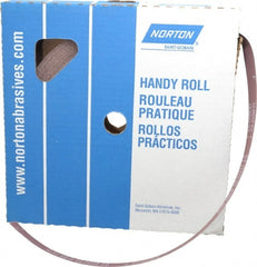 Norton - 1" x 50 Yd 100 Grit Aluminum Oxide Cloth Roll - Fine Grade, J Weighted Backing - Exact Tooling
