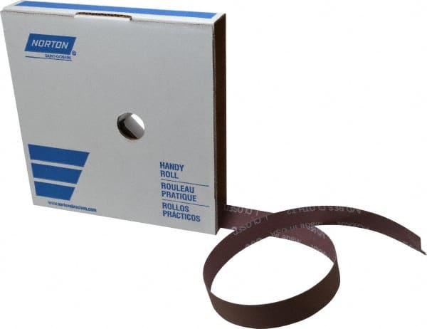 Norton - 1" x 50 Yd 600 Grit Aluminum Oxide Cloth Roll - Extra Fine Grade, J Weighted Backing - Exact Tooling