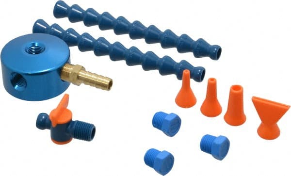 Loc-Line - 1/4" Hose Inside Diam, 1/4 NPT, Coolant Hose Magnetic Base - For Use with Loc-Line Modular Hose System and Shields, 12 Pieces - Exact Tooling