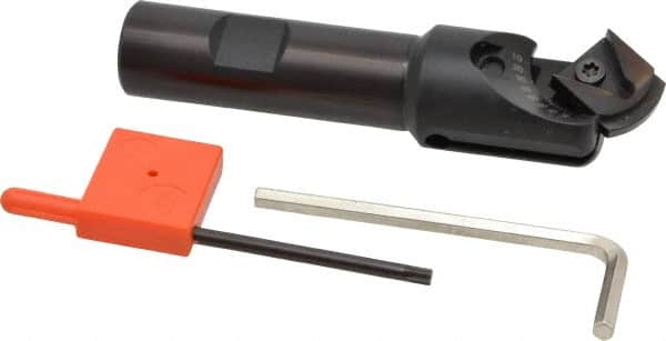 Value Collection - 1" Max Cut Diam, 3/4" Shank Diam, 4" OAL, Indexable Countersink - Adjustable Included Angle, Triangle Insert, TCMT 16T304 Insert Style - Exact Tooling