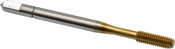 Balax - M3.5x0.60 Metric Coarse D7 Thread Limit Bottoming Thread Forming Tap - High Speed Steel, TiN Finish, 2" OAL, 11/16" Thread Length, Right Hand Thread, Series BXMB - Exact Tooling