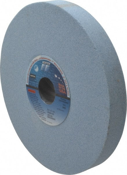 Norton - 8" Diam x 1-1/4" Hole x 1" Thick, I Hardness, 60 Grit Surface Grinding Wheel - Ceramic, Type 1, Medium Grade, 3,600 Max RPM, Vitrified Bond, No Recess - Exact Tooling