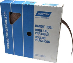 Norton - 1-1/2" x 50 Yd 50 Grit Aluminum Oxide Cloth Roll - Coarse Grade, J Weighted Backing - Exact Tooling