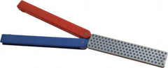 DMT - Fine/Coarse Grade, Double Sided Diamond Sharpener - 600/325 Grit, 25/45 Micron, Diamond Area 4.3" Long x 1" Wide, 9-1/2" Open Length, 5" Closed Length - Exact Tooling