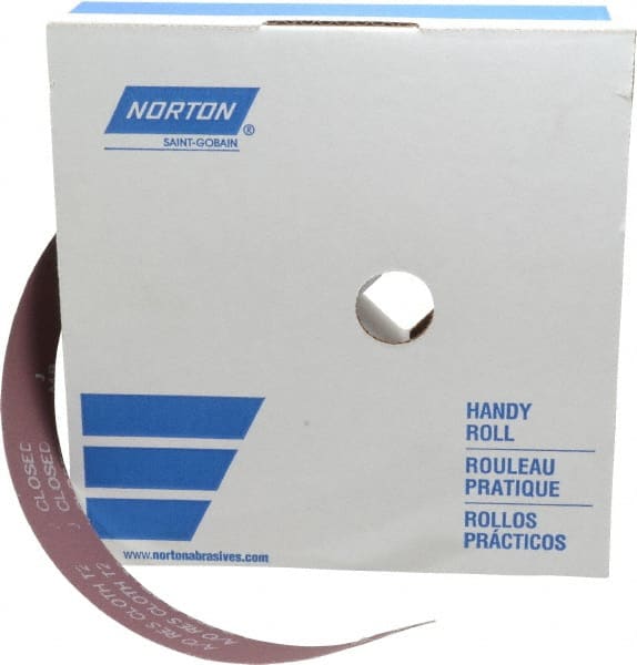 Norton - 1-1/2" x 50 Yd 400 Grit Aluminum Oxide Cloth Roll - Extra Fine Grade, J Weighted Backing - Exact Tooling