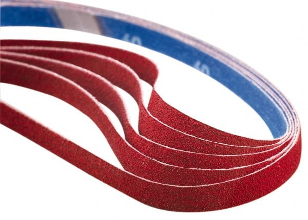 Norton - 4" Wide x 132" OAL, 36 Grit, Ceramic Abrasive Belt - Ceramic, Very Coarse, Coated, Y Weighted Cloth Backing, Series R981 - Exact Tooling