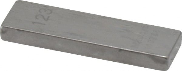 Mitutoyo - 0.123" Rectangular Steel Gage Block - Accuracy Grade AS-1, Includes Certificate of Inspection - Exact Tooling