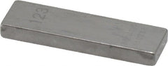 Mitutoyo - 0.123" Rectangular Steel Gage Block - Accuracy Grade AS-1, Includes Certificate of Inspection - Exact Tooling
