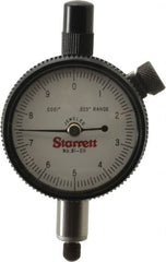 Starrett - 0.025" Range, 0-10 Dial Reading, 0.0001" Graduation Dial Drop Indicator - 1-11/16" Dial, 0.01" Range per Revolution - Exact Tooling