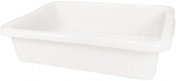 Rubbermaid - 4.6 Gal, White Polyethylene Tote Container - Nesting, 20" Long x 15" Wide x 5" High - Exact Tooling