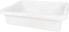 Rubbermaid - 4.6 Gal, White Polyethylene Tote Container - Nesting, 20" Long x 15" Wide x 5" High - Exact Tooling