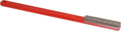 3M - 1-3/4" OAL Very Fine Half Round Sharpener Diamond File - 1/2" Wide, 1-3/4 LOC, Red - Exact Tooling