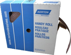 Norton - 2" x 50 Yd 60 Grit Aluminum Oxide Cloth Roll - Medium Grade, J Weighted Backing - Exact Tooling