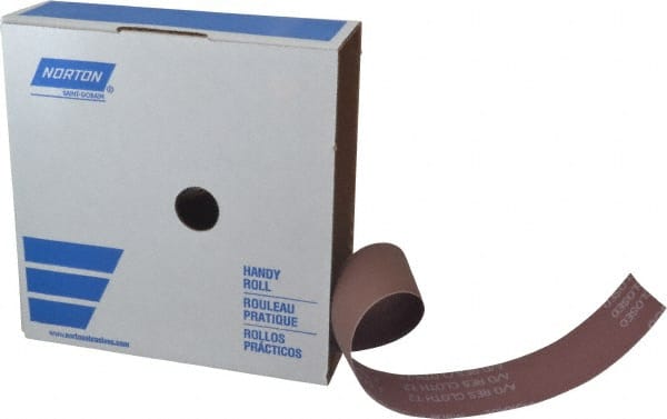 Norton - 2" x 50 Yd 400 Grit Aluminum Oxide Cloth Roll - Extra Fine Grade, J Weighted Backing - Exact Tooling