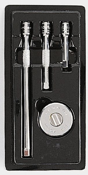 SK - 1/4" Drive Round Head Thumbwheel Ratchet Set - Chrome Finish, Various Lengths, 60 Gear Teeth - Exact Tooling