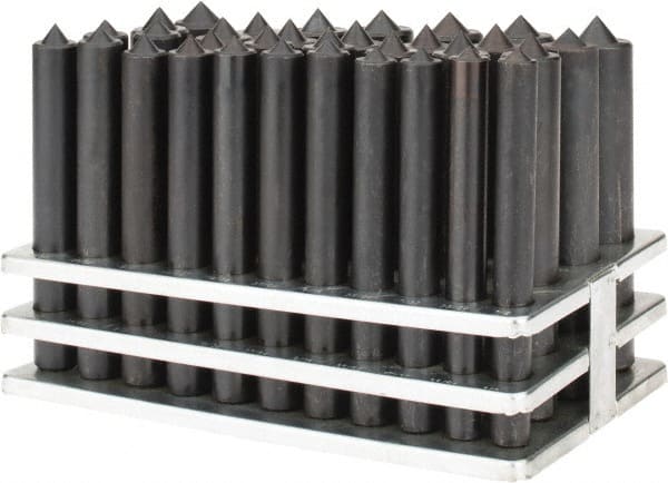 Value Collection - 33 Piece, 1/2 to 1", Transfer Punch Set - Round Shank - Exact Tooling