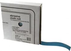 Value Collection - 1-1/2" x 50 Yd 320 Grit Aluminum Oxide Cloth Roll - Extra Fine Grade, J Weighted Backing - Exact Tooling