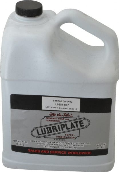 Lubriplate - 1 Gal Bottle Mineral Multi-Purpose Oil - SAE 10, ISO 46, 47 cSt at 40°C & 7 cSt at 100°C, Food Grade - Exact Tooling