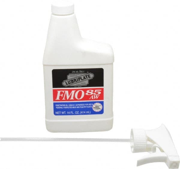 Lubriplate - 14 oz Bottle Mineral Multi-Purpose Oil - SAE 5W, ISO 22, 21 cSt at 40°C & 4 cSt at 100°C, Food Grade - Exact Tooling